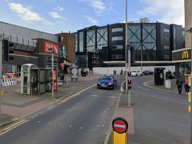 A gang of people armed with a knife approached a man near Coral Island on Bank Hey Street in Blackpool (Credit: Google)