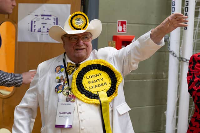 Howling Laud Hope Official Monster Raving Loony Party candidate at the Blackpool South by-election. Photo: Kelvin Lister-Stuttard