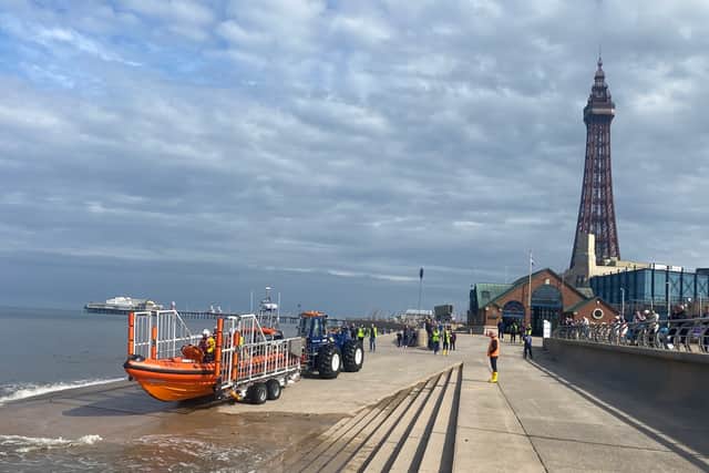 His ashes were spread over the sea on Sunday morning (Credit: Blackpool RNLI)