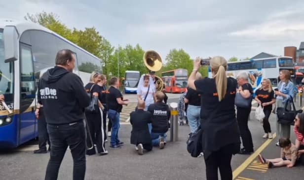 Jaydee Brass Band serenades hen party.