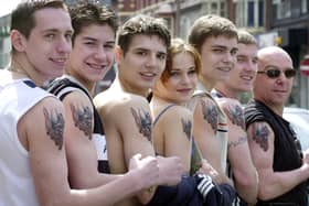 Tower Circus Russian In-line skaters John, Dennis, Anton, Natalie,Alex, Max and Anatoli sporting their new Tattoo's at the Tattoo studio, Dickson Rd 