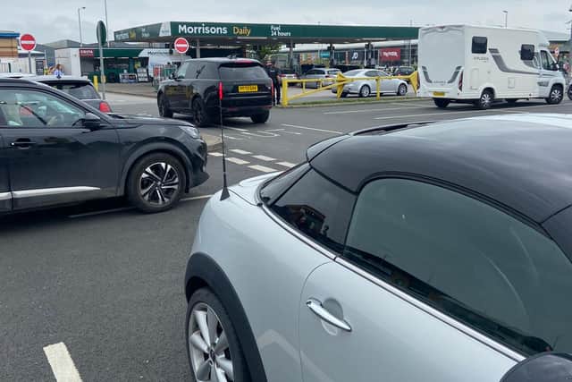 Police were called to the Morrisons petrol station on Amy Johnson Way in Blackpool after a man was threatened by a teenager armed with a 'gun' - the firearm turned out to be an airsoft (replica) rifle