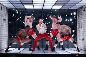 Olly Alexander representing Great Britain with the entry 'Dizzy' performs during a rehearsal for the first semi-final of the 68th edition of the Eurovision Song Contest. Credit: TT News Agency/AFP via Getty Ima