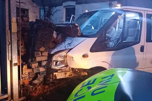 The scene of the crash in Wilford Street, Layton on Sunday night. Credit: Darren Cave