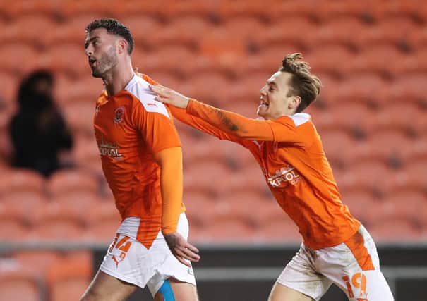 Dan Kemp (R) is a free agent after MK Dons announced their retained list. The 25-year-old played for Blackpool in 2020. (Photo by Alex Livesey/Getty Images)