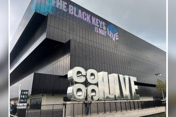 Reporter Aimee Seddon pictured outside Co-op Live ahead of The Black Keys' gig.