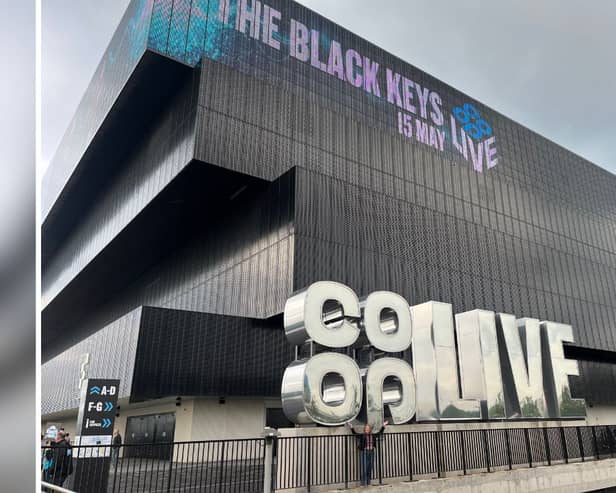 Reporter Aimee Seddon pictured outside Co-op Live ahead of The Black Keys' gig.