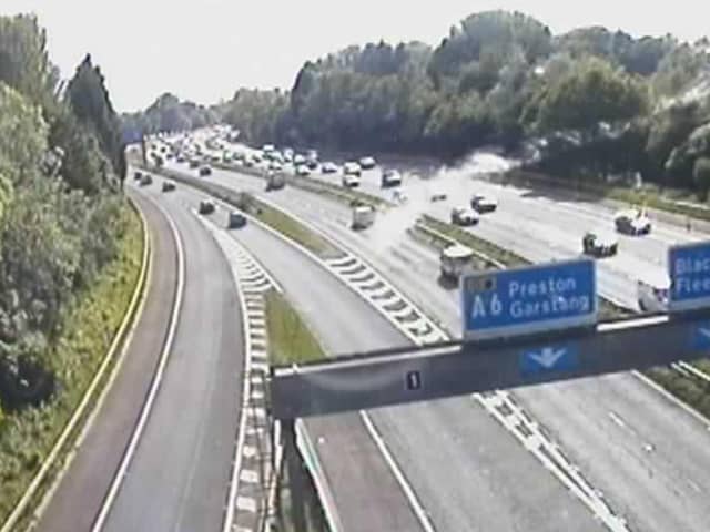 Rush hour traffic was building on the M6 and M55 on Monday (Credit: National Highways)