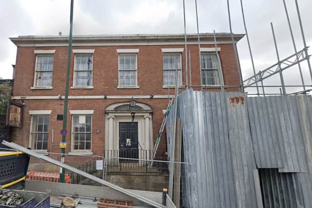 Application validated on May 15 for listed building consent for repair of iron balustrade, handrail, lantern and lantern bracket including replica cast iron rose balustrade. replacement of iron hanging bracket. repair of stone steps to include caulking embedded iron cramps and refitting repaired balustrade.
