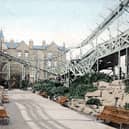 In its day this was THE Big One. The Mountains of Russia, or  Les Montagnes Russes roller coaster brought white knuckle thrills to visitors in the outside pleasure gardens of the Winter Gardens. Who knew? The picture dates from 1912