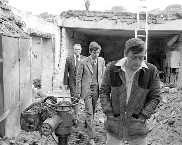 Abbeystead Disaster - the Duke of Westminster visits the scene after the explosion which destroyed the pumping station.