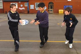 Baines Endowed CE Primary School rugby training