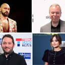 Top left clockwise: Tyson Fury, Steve Pemberton, Jenna Coleman and Jon Richardson. Credit: Getty