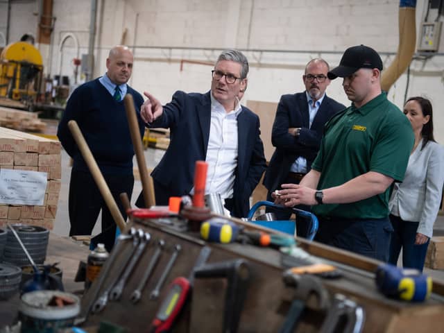 Labour leader Sir Kier Starmer at C&W Berry in Leyland (Credit: Neil Cross)
