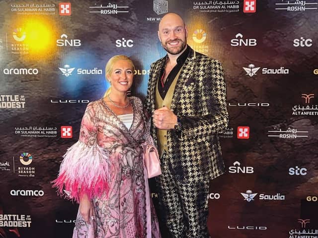 Tyson and Paris Fury pose for a picture together in Saudi Arabia back in October. Credit: @parisfury1 on Instagram