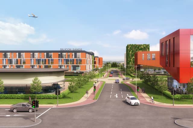 Artist's impressions of the Silicon Sands development (credit Cassidy and Ashton)