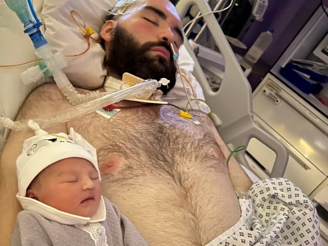 George Fenlon with baby daughter Clara Georgia, who was born just weeks before he died (Courtesy Melissa Fenlon / SWNS)