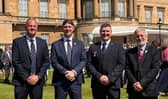 Blackpool RNLI volunteers at buckingham Palace (L to R): Richard Williams, David Warburton, Colin Lowe and Ian Butter. Photo:Stephen Fitzgerald, RNLI