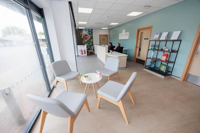 The waiting area at Robert Jones Vets Blackpool 