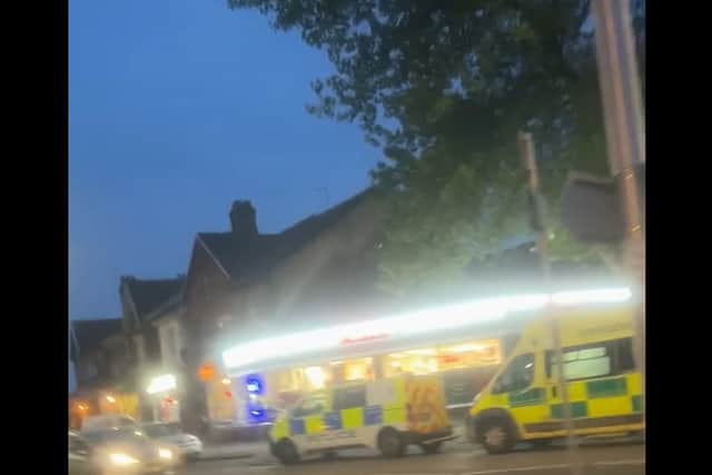 Police and ambulance crews at the scene outside Spar in Bispham Road, Bispham last night (Friday, May 31)