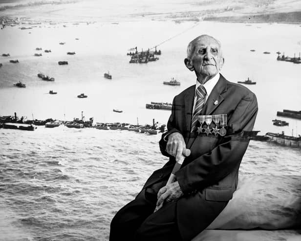 D-Day blind veteran Joe Turpin transported American soldiers to beaches and defended Mulberry Harbour 