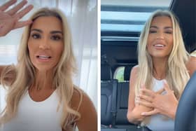 Left: Christine McGuinness before her big day hosting a conference. Right: after successfully completing it! Credit: @mrscmcguinness on Instagram