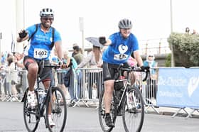 Rupert (left) says hes 'thrilled' to combine his love of cycling with a charitable cause.