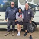Alannah and Mila with the team from Drone To Home who used their drones to help find her. 