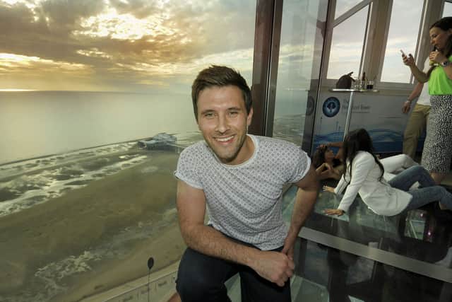 Danny launches his sunset sessions at the top of Blackpool Tower in 2015.