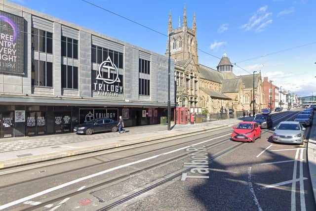 A man was stabbed during an attack on Talbot Road in Blackpool (Credit: Google)