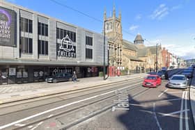 A man was stabbed during an attack on Talbot Road in Blackpool (Credit: Google)