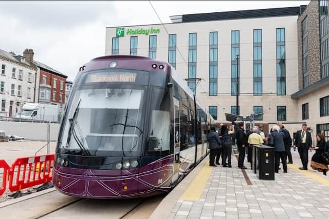 The tram at Blackpool North
