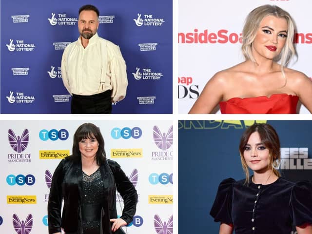Top left clockwise: Alfie Boe, Lucy Fallon, Jenna Coleman and Coleen Nolan