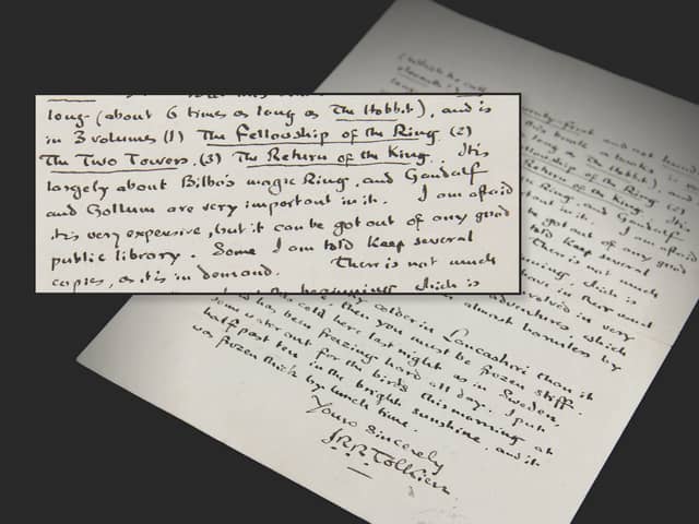 A letter J.R.R Tolkien wrote to 8-year-old boy in Lancashire dated December 28, 1961