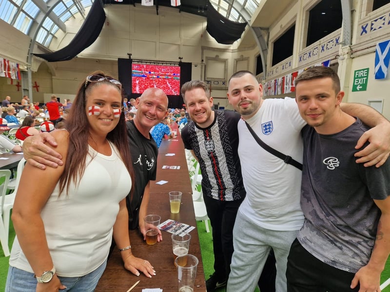 Hundreds gather at Lancashire's biggest Euros fanzone at the Winter Gardens Blackpool to support England