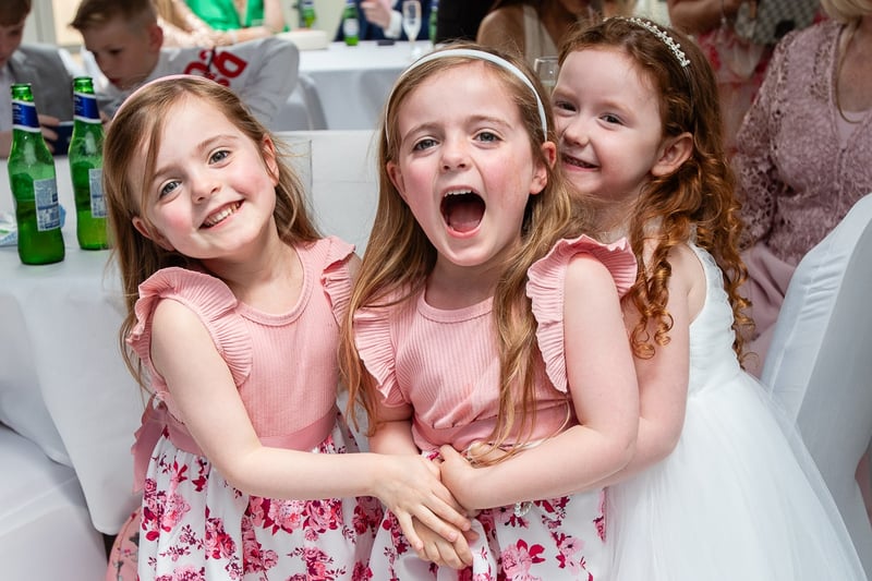 The little ones, including daughter Anna (right) enjoying the reception