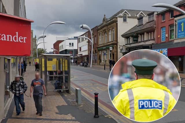 A pensioner was hospitalised after being hit by an e-bike on Corporation Street in Blackpool (Credit: Google)
