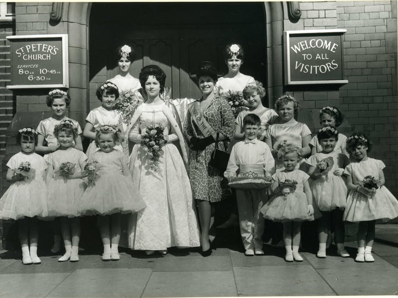 St Peter's Rose Queen Sandra Nally and retinue in 1963
