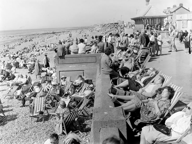 Cleveleys Promenade and beach were crowded as record numbers of visitors to The Fylde coast enjoyed the sunshine at Whitsuntide 1963