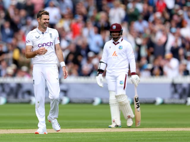 England's James Anderson pictured on day one of the first Rothesay Men's Test match at Lord's Cricket Ground, London. Credit: PA Photo