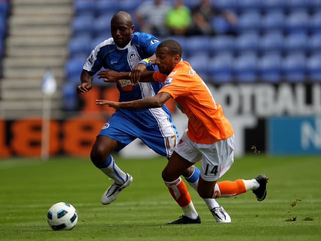 Emmerson Boyce (L) played for Wigan Athletic against Blackpool in their first Premier League game. (Photo by Alex Livesey/Getty Images)