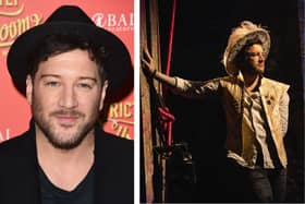 L: Matt Cardle pictured in 2018 (credit Getty). R: Matt as William Shakespeare in & Juliet (credit Matt Crockett)