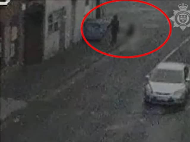 Moment man lured girl, 14, off city street before rape attack.