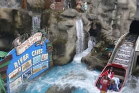 First opened in 1905 and still one of the Pleasure Beach's most iconic slow rides, the River Caves is a dark ride, visiting displays of "around the world". Photo by Freddo