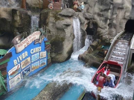 First opened in 1905 and still one of the Pleasure Beach's most iconic slow rides, the River Caves is a dark ride, visiting displays of "around the world". Photo by Freddo