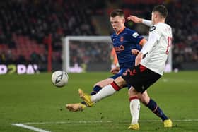 Andy Lyons is a long-term absentee for Blackpool. He’s one of six players doubtful for the trip to Bristol Rovers. (Image: AFP via Getty Images)