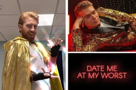 Preston witch Gideon Allen (left) stars in 'Date me at my worst', hosted by Max Balegde (right). Credit: submit & BBC Studios.