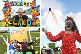 Family fun at Wanderland, a new family festival at Cottom Hall Fields, Poulton-Le-Fylde, with live music, performances, crafts and workshops, organised by Wyre Council.