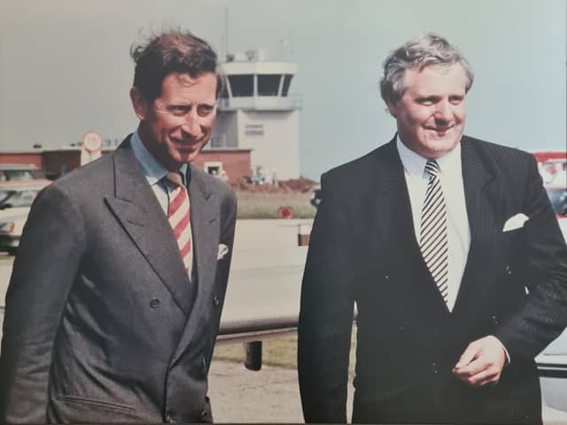 Nigel (right) pictured with Prince Charles in 1990.
