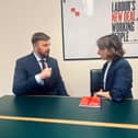 Blackpool South MP Chris Webb with Work and Pensions Minister Liz Kendall